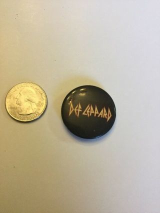 Vintage Early Rock Music Button Pin Def Leppard Concert Rare