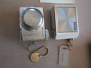 2 Rare Vintage Sony Tr 8 Transistor Radio Miniature Mini Sony Tags