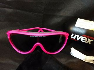Vintage Neon Pink Uvex Snosun Ski Glasses Sunglasses Antifog Polavision Rare Usa