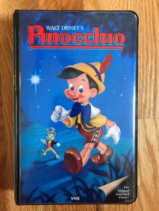 Pinocchio Walt Disney Black Diamond Vhs Black Padded Clamshell Rare