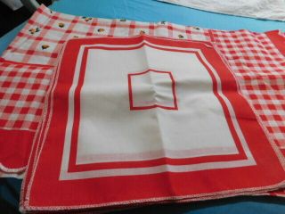 In Bag Vintage Italian Red/white Gingham Checked Farmhouse Tablecloth