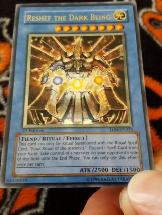 Yugioh Reshef The Dark Being 1st Edition Ultimate Rare Tlm With Ritual Card