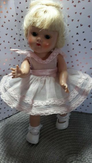 Sweet Pink Organdy & Lace Vintage Ginny Vogue Doll Tagged Dress,  Muffie,  Alex❤