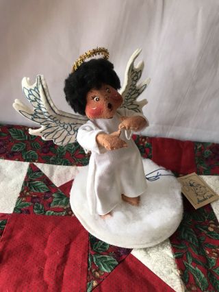 Rare ANNALEE African American Angel Doll Figure Vintage 1994 Christmas 2