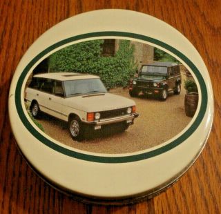 Rare Land Rover Vintage Cookie Candy Tin (6 Inch Diameter) Vgc