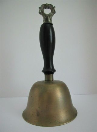 Antique,  Desk,  Counter,  Bell,  Brass With Wood Handle And Decorative Finial 26