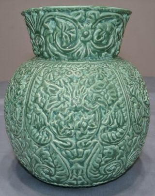 Rookwood Pottery 9 " Vase 2550 Rare Green Floral Arts & Crafts Nouveau Deco Vtg