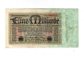 Xxx - Rare 1 Billion Mark Weimar Inflation Banknote 1923 Very Fine Con