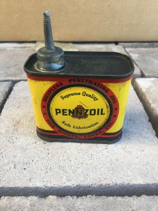 Vintage Pennzoil Oil Can Lead Handy Oiler Household Rare Tin Mopar Ford Oilzum 4