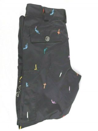BURTON - ANDY WARHOL Snowboard Cargo Pants - Men ' s Size L - Ultra RARE - Black 2