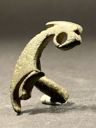 Scarce Ancient Viking Norse Bronze Dragon Amulet Mount - Circa 700 - 900ad