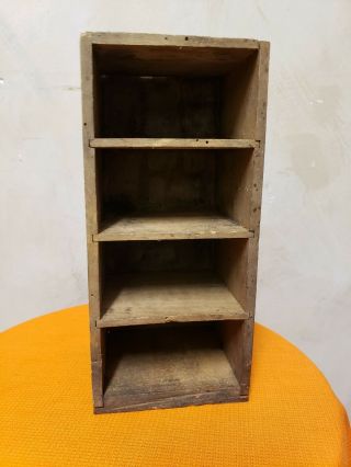 Antique Vintage Primitive Old Wood Drawer Tool Trinket Box,  Dovetail Pinnail