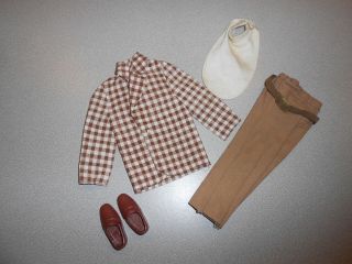 Vintage Ken 4224 Mod Hair Ken Doll Suit Jacket,  Pants,  Belt,  Dicky,  Shoes