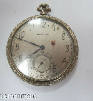 Antique Art Deco Waltham Grade No 220 15j Pocket Watch Sacred Heart Dial 1921