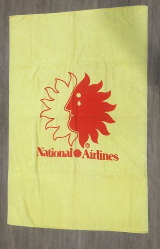 National Airlines Vintage Rare Huge Yellow Beach Towel