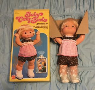 1976 Vintage Mattel Baby Come Back Doll - W/ Papers