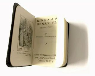 King Henry Vi 2nd Part Miniature Antique Shakespeare Book C1930 Allied Papers