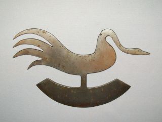 Old Vtg 1980s Hand Made Folk Art Figural Swan Iron Food Chopper Signed T.  Loose