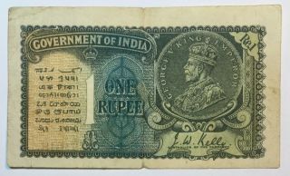 1 Rupee 1935 India Banknote British India,  Rare,  No - 1407