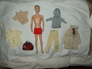 Vintage 1960s Mattel Ken Barbie Doll With Clothes
