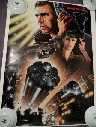 1982 Blade Runner Movie Poster Harrison Ford Rare Teaser