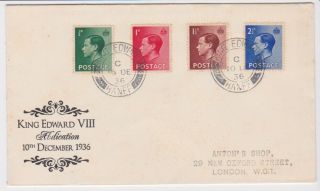 Gb Stamps Rare First Day Cover 1936 Abdication King Edward Banff Cds