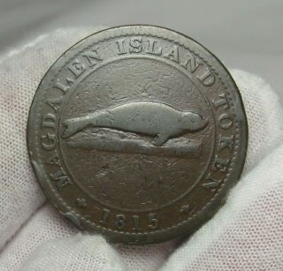 Rare 1815 Canada Magdalen Island One Penny Fishery Token.