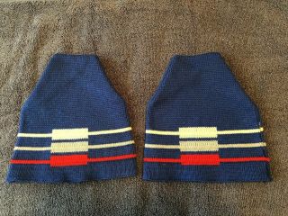 M Vintage 1970s Wigwam Made In Usa 100 Virgin Wool Ski Hat Blue With Stripe