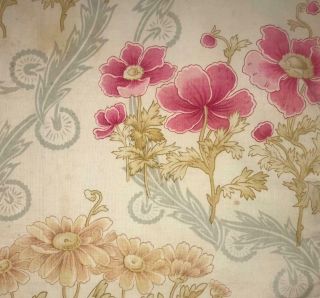 Piece Late 19th Century French Fine Linen Cotton,  Poppies 281