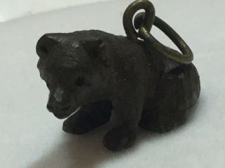 Tiny Miniature Vintage Antique Hand Carved Black Forest Bear Charm