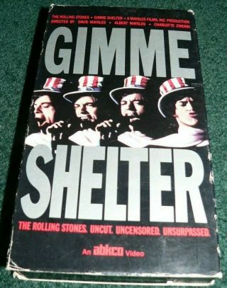 Rolling Stones Gimme Shelter Vhs Oop Rare 1991 Abkco Release Great