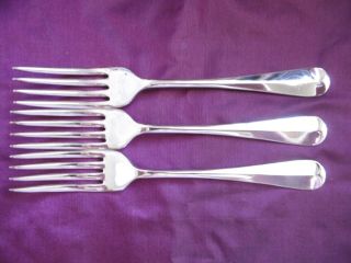 Lovely Antique Set Of 3 Silver Plated Epns Rat Tail Pattern Dessert Forks
