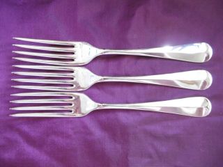 Lovely Antique Set Of 3 Silver Plated Epns Rat Tail Pattern Dinner Forks