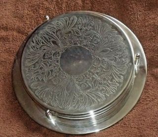 Vintage Silver Plated Set Of 6 Place Mats And Stand