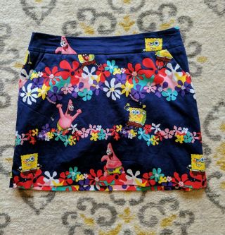 Loudmouth Golf Womens Size 8 Rare Sponge Bob Square Pants Skirt Skort