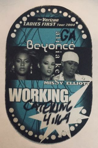Verizon Ladies First Tour 04 Rare Backstage Pass Alicia Keys Beyoncé