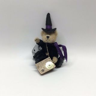 Halloween Boyds Bear Witch Mohair Bear 1999 20th Anniversary 5” Jointed