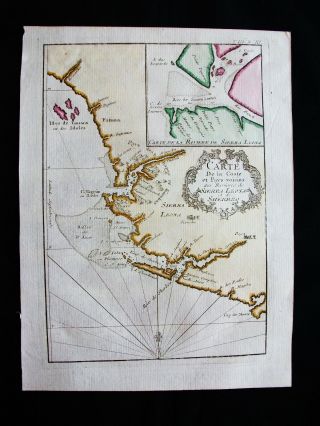 1754 Bellin: Rare Map Of Africa Western,  Sierra Leone,  Sherbro Island