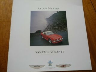 Rare 1987 Aston Martin Vantage Volante Large Format Uk Market Brochure
