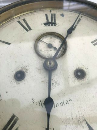 Antique Seth Thomas wall clock with seconds dial. 2