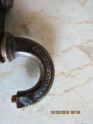 Old Vintage Antique YALE & TOWNE Padlock Lock W/Push Key Stanford CT USA 3