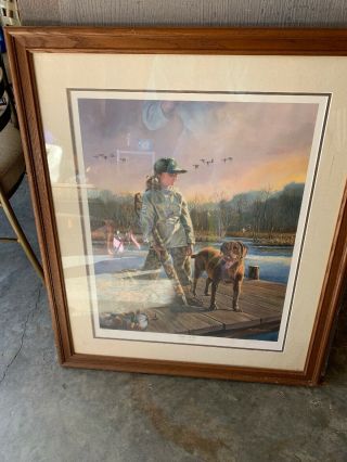 Ducks Unlimited Count Me In Rj Mcdonald Rare Framed Number 348 Of 5000.  2002