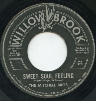Hear - Rare Country Soul 45 - The Mitchell Bros.  - Sweet Soul Feeling - Willow Brook