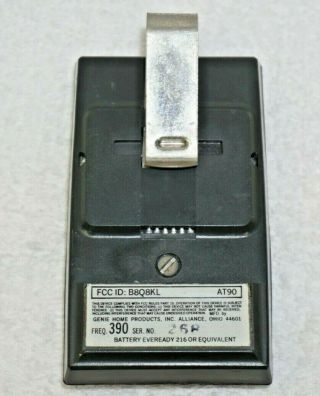 Vintage Rare GENIE AT - 90 Garage Door Remote Control,  12 DIP Switch/Freq 390 2