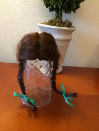 9 - 10 " Vintage Dark Brown Human Hair Doll Wig Schoenhut Doll