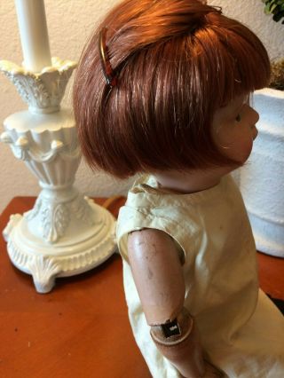 10 " Antique Auburn Human Hair Doll Wig Schoenhut Doll