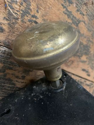 Set 4 Brass Plated Door Knobs And Lockplates Vintage Antique 2