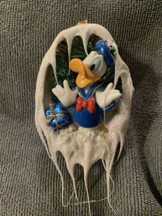 Rare Vintage Disney Donald Duck Diorama Egg Christmas Ornament