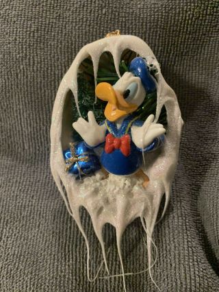 Rare Vintage Disney Donald Duck Diorama Egg Christmas Ornament 2