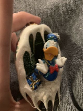 Rare Vintage Disney Donald Duck Diorama Egg Christmas Ornament 3